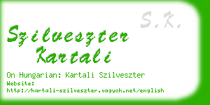 szilveszter kartali business card